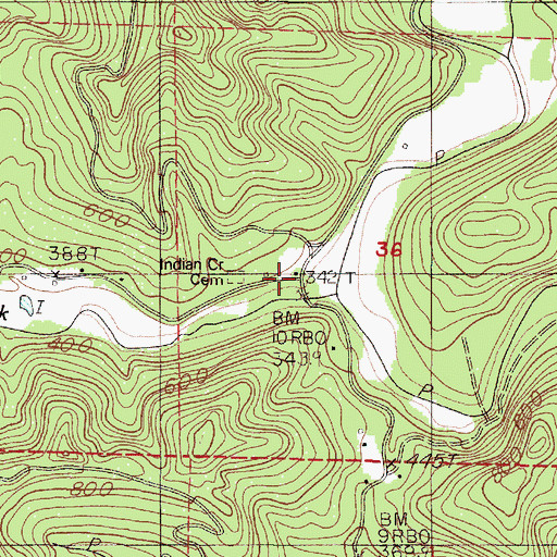 Topographic Map of Belle Post Office (historical), OR