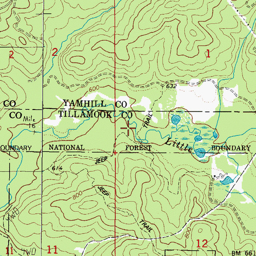 Topographic Map of Bellwood Post Office (historical), OR