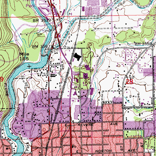 Topographic Map of Bend Post Office, OR