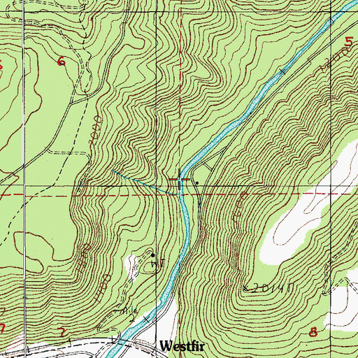 Topographic Map of Big Prairie Post Office (historical), OR