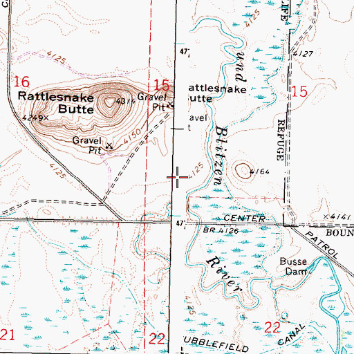 Topographic Map of Blitzen Post Office (historical), OR