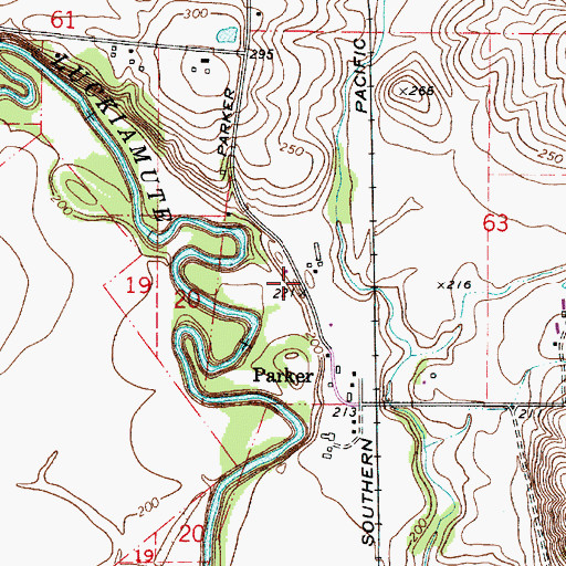 Topographic Map of Bloomington Post Office (historical), OR