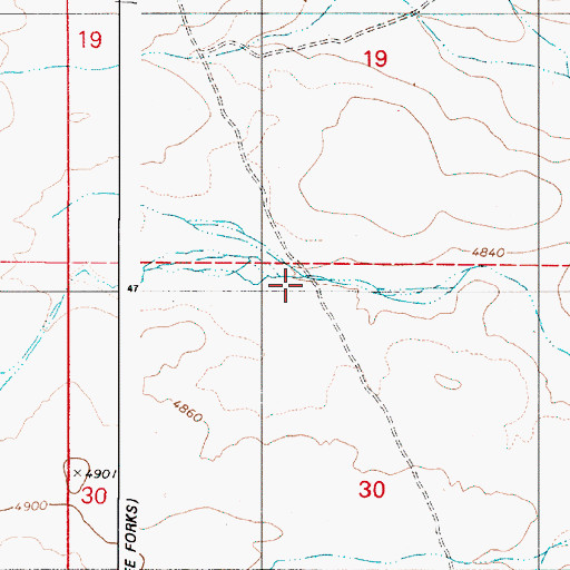Topographic Map of Bowdens Post Office (historical), OR