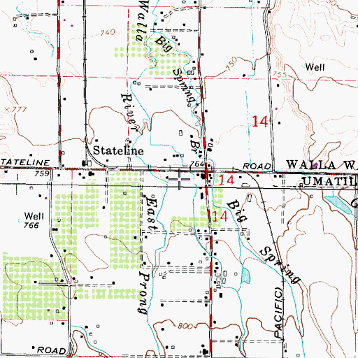 Topographic Map of Braden Post Office (historical), OR