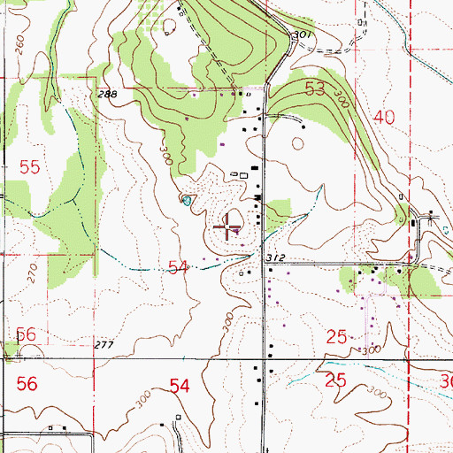 Topographic Map of Brown Post Office (historical), OR