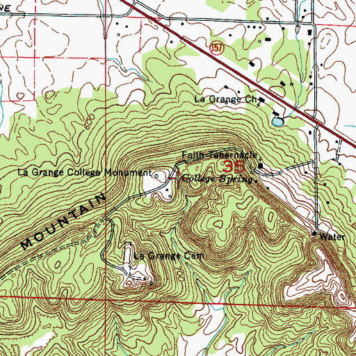 Topographic Map of College Spring, AL