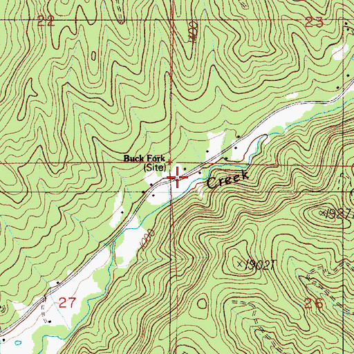 Topographic Map of Buckfork Post Office (historical), OR