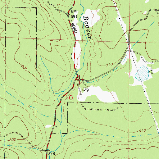 Topographic Map of Burnt Woods Post Office (historical), OR