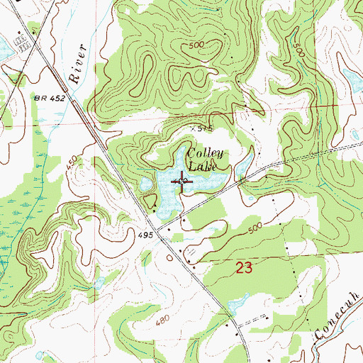Topographic Map of Colley Lake, AL