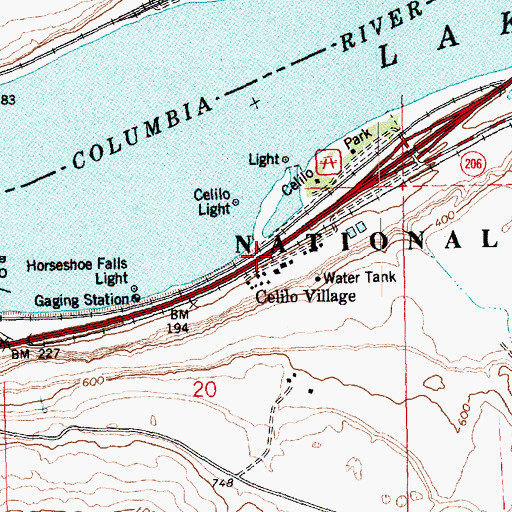 Topographic Map of Celilo Post Office (historical), OR