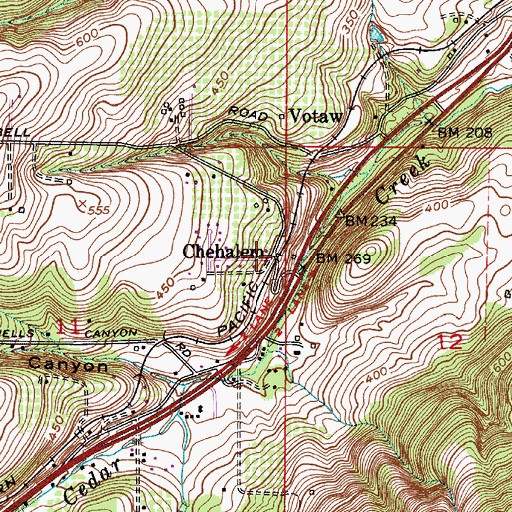 Topographic Map of Chehalem Post Office (historical), OR