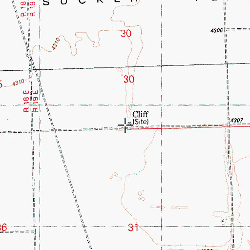 Topographic Map of Cliff Post Office (historical), OR