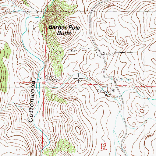 Topographic Map of Cottonwood Post Office (historical), OR