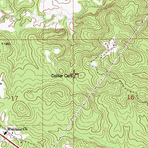 Topographic Map of Collier Cemetery, AL