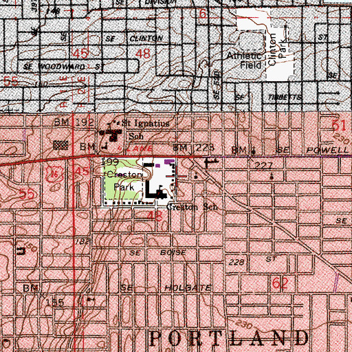 Topographic Map of Creston Post Office, OR