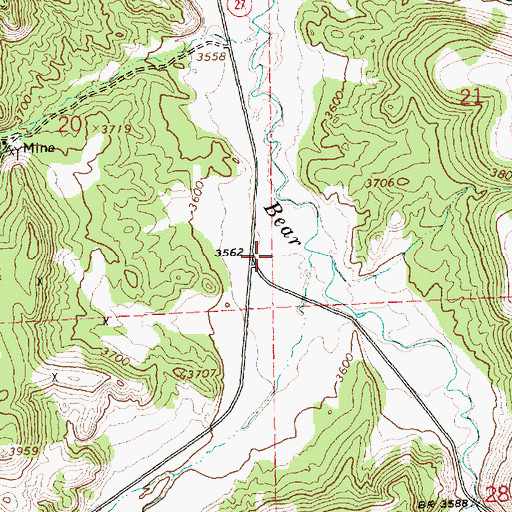Topographic Map of Crook Post Office (historical), OR