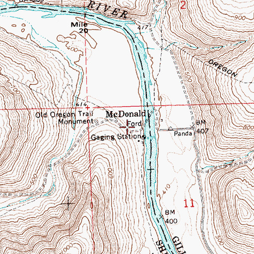 Topographic Map of Croy Post Office (historical), OR