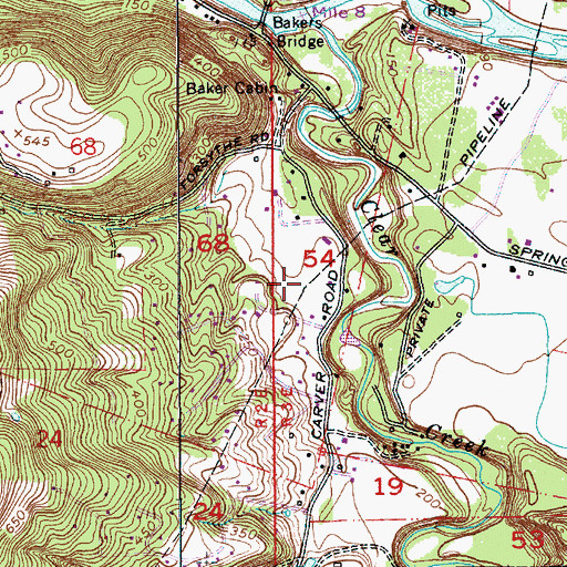 Topographic Map of Cushing Post Office (historical), OR