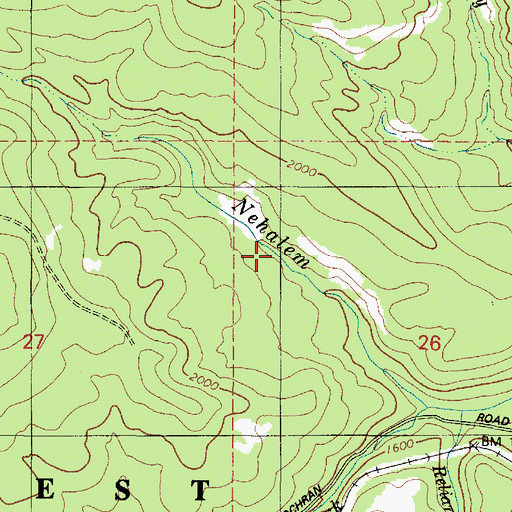 Topographic Map of Douty Post Office (historical), OR