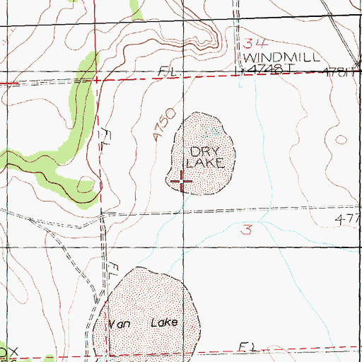 Topographic Map of Drylake Post Office (historical), OR