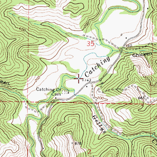 Topographic Map of Elliott Post Office (historical), OR