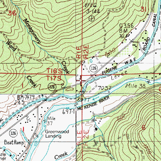 Topographic Map of Elliston Post Office (historical), OR