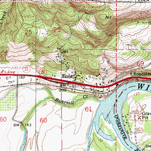 Topographic Map of Eola Post Office (historical), OR