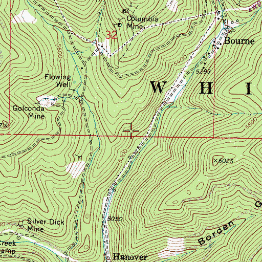 Topographic Map of Eureka Post Office (historical), OR