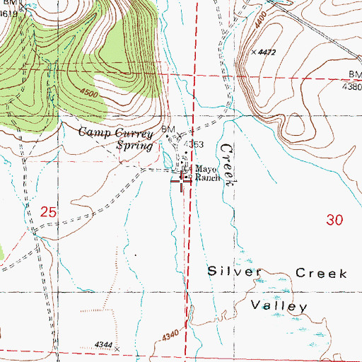 Topographic Map of Evergreen Post Office (historical), OR