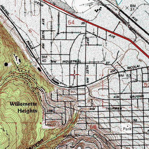 Topographic Map of Exposition Post Office (historical), OR