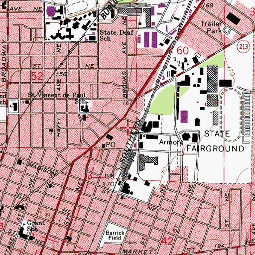 Topographic Map of Fairgrounds Post Office (historical), OR