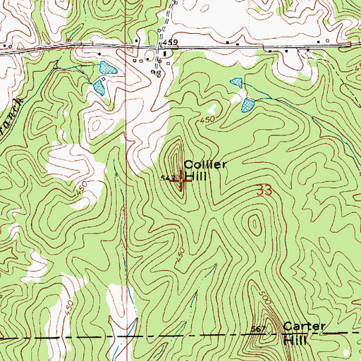 Topographic Map of Collier Hill, AL