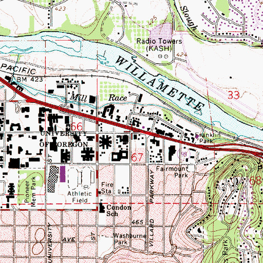 Topographic Map of Fairmount Post Office (historical), OR