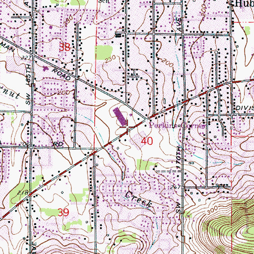 Topographic Map of Farmington Mall Post Office (historical), OR