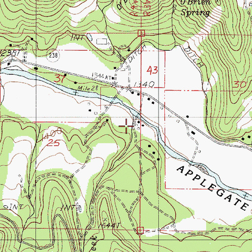 Topographic Map of Forrest Post Office (historical), OR