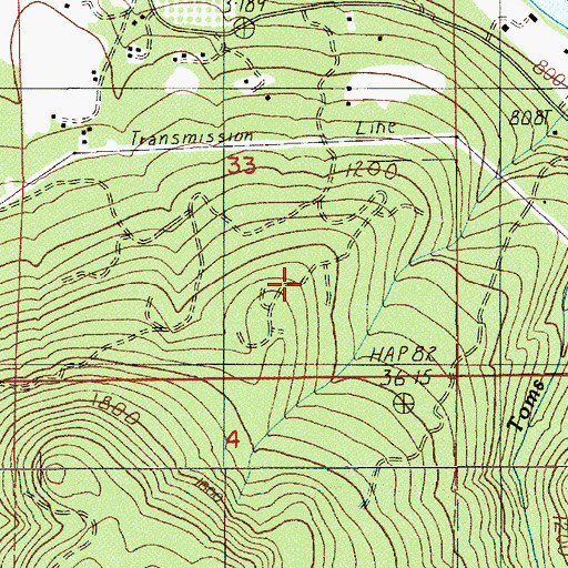 Topographic Map of Gate Creek Post Office (historical), OR