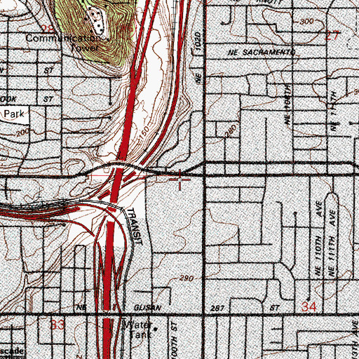 Topographic Map of Gateway Post Office (historical), OR