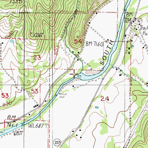 Topographic Map of Gazley Post Office (historical), OR