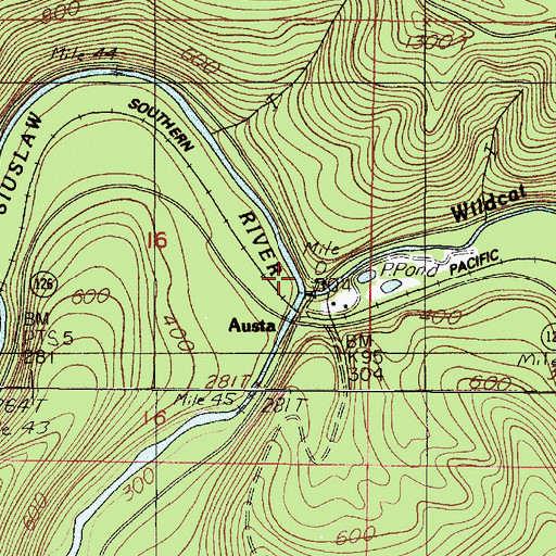 Topographic Map of Glentena Post Office (historical), OR