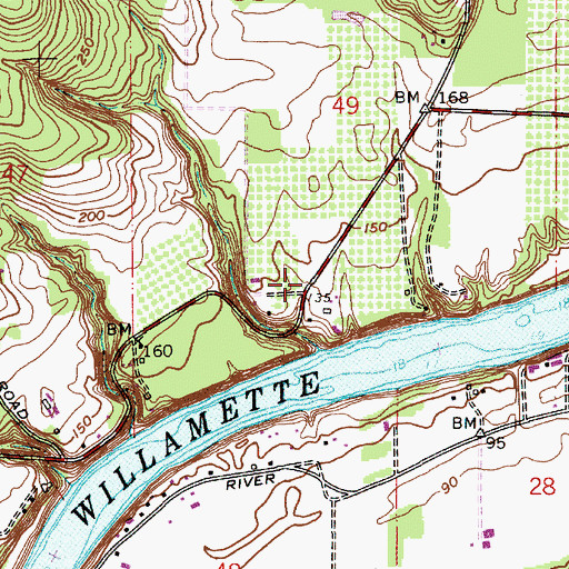 Topographic Map of Graeme Post Office (historical), OR