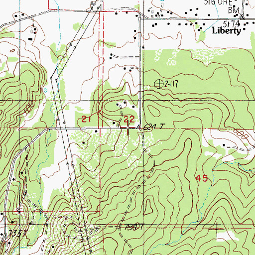 Topographic Map of Grass Ridge Post Office (historical), OR