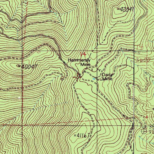 Topographic Map of Hammersley Post Office (historical), OR