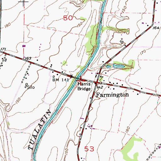 Topographic Map of Harris Ferry Post Office (historical), OR