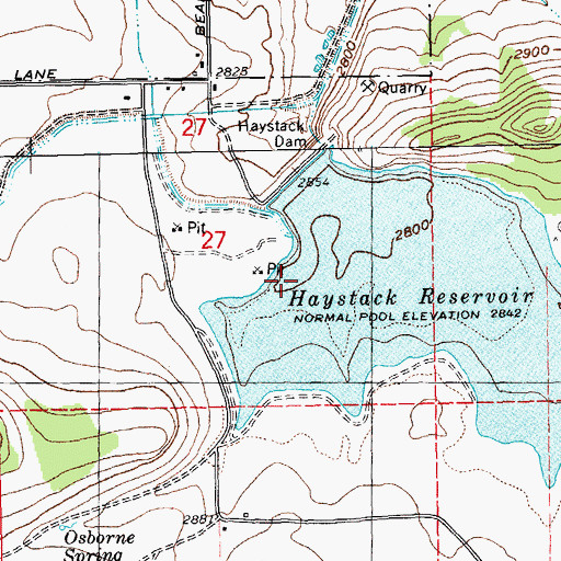 Topographic Map of Haystack Post Office (historical), OR