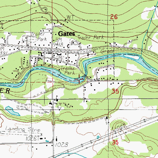 Topographic Map of Henness Post Office (historical), OR