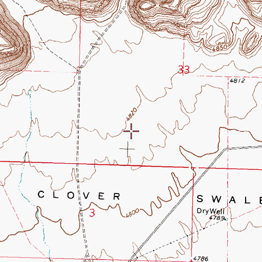 Topographic Map of Hiddensprings Post Office (historical), OR
