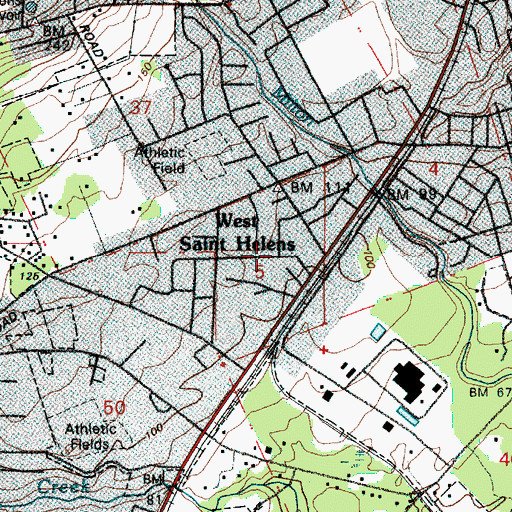 Topographic Map of High School Post Office (historical), OR