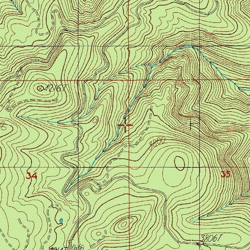 Topographic Map of Hill Post Office (historical), OR