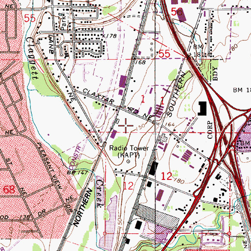 Topographic Map of Hollywood Post Office, OR