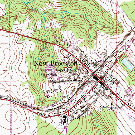 Topographic Map of Collins Chapel, AL